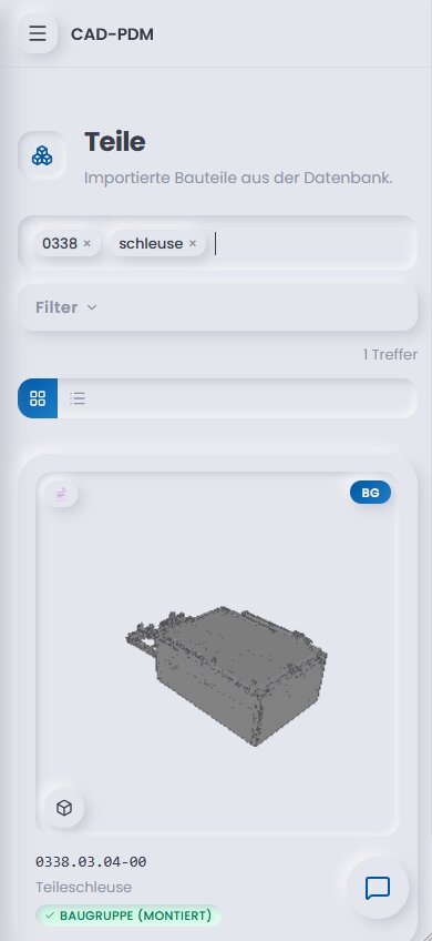 PDM-System responsiv optimiert für Desktop, Tablet und Smartphone